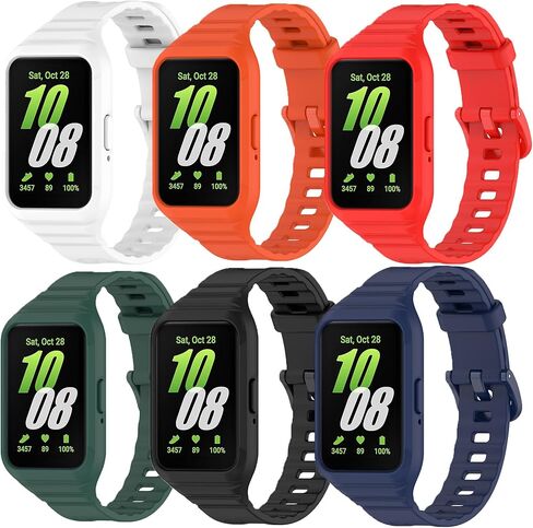 [6-pack]Compatible with Samsung Galaxy Fit3 (SM-R390) strap, one-piece TPU band, Sport Silicone Replacement Watch Bands for Galaxy Fit3 (SM-R390) strap for Men/Women in Kuwait