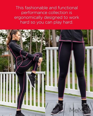 MeMoi Wellfit High Waist Workout Leggings for Women, Shaping Workout Leggings, Neon Stitching - Sizes XS to XXL in Saudi Arabia