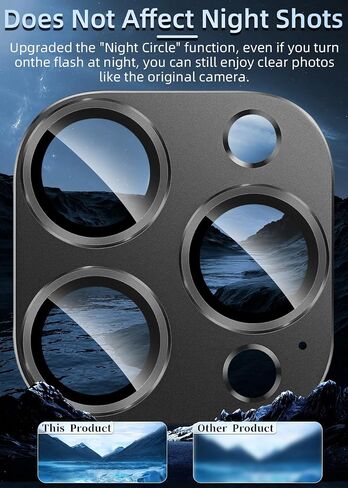 ZXZone for iPhone 16 /iPhone 16 Plus Camera Lens Protector, Strong Adhesion Aluminum Alloy & Sapphire Glass Material 9H Tempered Glass Camera Cover Easy to Install (Black) in Kuwait
