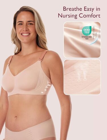 Momcozy Nursing Bras for Breastfeeding, 3.0 Jelly Strip Lift Support Maternity Bra, Seamless Soft Wirefree Pregnancy Bra in Saudi Arabia