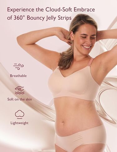 Momcozy Nursing Bras for Breastfeeding, 3.0 Jelly Strip Lift Support Maternity Bra, Seamless Soft Wirefree Pregnancy Bra in Saudi Arabia