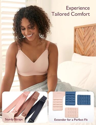 Momcozy Nursing Bras for Breastfeeding, 3.0 Jelly Strip Lift Support Maternity Bra, Seamless Soft Wirefree Pregnancy Bra in Saudi Arabia