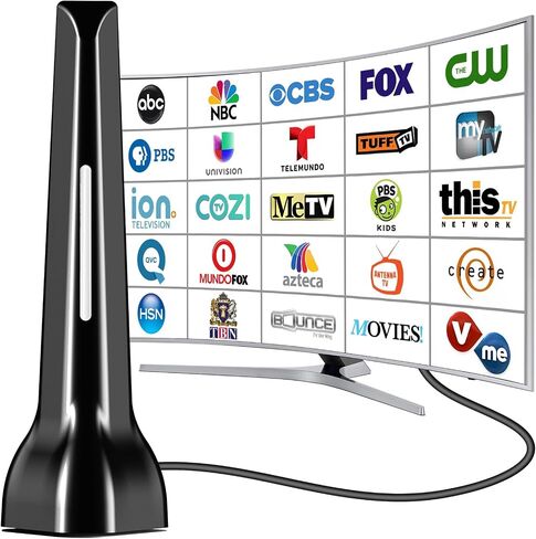 TV Antenna Indoor, Digital Antenna for Smart TV Antenna for Local Channels with Strong Magnetic Base, 360° Reception HD Antennas for Tv Without Cable Supports 4K 1080P, 2025 Upgraded in Kuwait