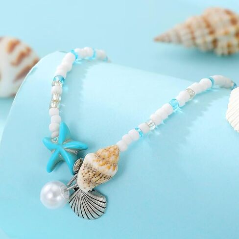 Starfish Beach Anklets for Women Adjustable Boho Conch Pearl Anklets Summer Beach Party Jewelry in Kuwait