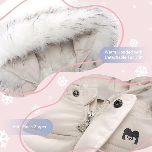 BYFRI Baby Boys Girls Snowsuit with Gloves Toddler Winter Hooded Footie Infant Warm Jumpsuit Outerwer Thick Newborn Coat in Saudi Arabia