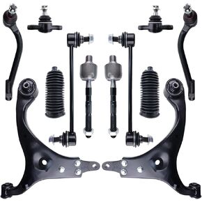 Control Arms 12 Pcs Front Suspension Kit Ball Joint Tie Rod Sway Bar Bellows Replacement For 2007-2012 Hyundai Elantra in Saudi Arabia