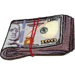 Fat WAD Dirty Money Patch Hundreds Blue Benjamins Embroidered Iron On in Saudi Arabia