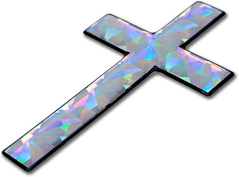 Elektroplate Christian Cross Cross Doleced Domed Scal (3.25 "× 2.1") قسط 3D من الدرجة 3D ملصقات فينيل Weather للسيارة وزجاجة المياه والكمبيوتر المحمول والهاتف والمزيد | صنع في الولايات المتحدة in Kuwait