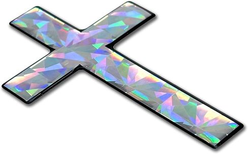Elektroplate Christian Cross Cross Doleced Domed Scal (3.25 "× 2.1") قسط 3D من الدرجة 3D ملصقات فينيل Weather للسيارة وزجاجة المياه والكمبيوتر المحمول والهاتف والمزيد | صنع في الولايات المتحدة in Kuwait