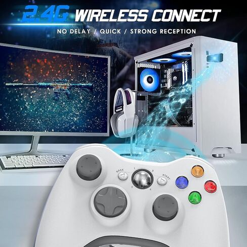 Nonbliep Compatible with Wired Controller for Xbox 360 and PC with TURBO/Dual Vibration/2.5mm Audio Jack Black in Saudi Arabia