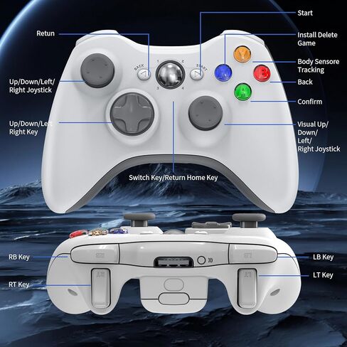 Nonbliep Compatible with Wired Controller for Xbox 360 and PC with TURBO/Dual Vibration/2.5mm Audio Jack Black in Saudi Arabia