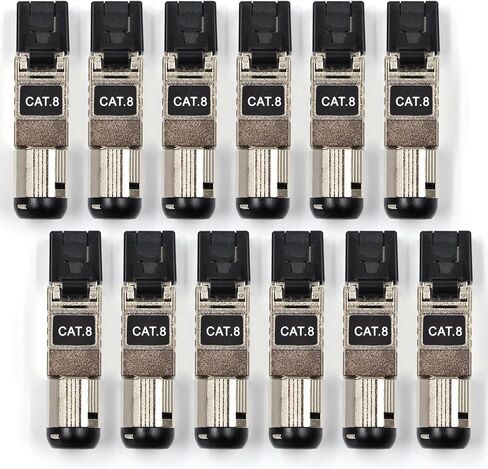 موصلات RJ45 أداة مجانية Cat8، Cat8 قابس إنهاء المجال المقابس المعيارية المحمية لـ 2000 ميجا هرتز 2 جيجا هرتز 40 جيجا، 22AWG-24AWG، مجموعة من 6 in Saudi Arabia