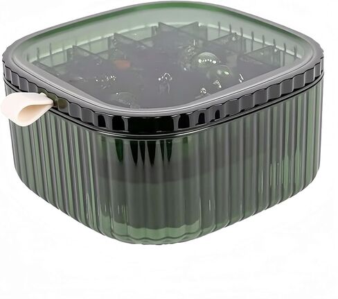Inmorven 3-Layer Acrylic Jewelry Organizer Box with Lid, Stackable Storage Holder for Earrings, Rings, Necklaces, Bracelets(Green) in Kuwait