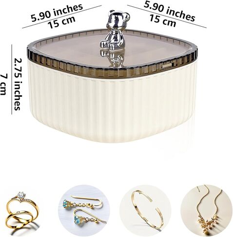 Inmorven 3-Layer Acrylic Jewelry Organizer Box with Lid, Stackable Storage Holder for Earrings, Rings, Necklaces, Bracelets(Green) in Kuwait