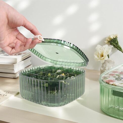 Inmorven 3-Layer Acrylic Jewelry Organizer Box with Lid, Stackable Storage Holder for Earrings, Rings, Necklaces, Bracelets(Green) in Kuwait