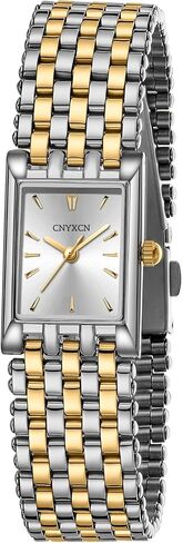 Gold Watches for Women Luxury Fashion Square Ladies Quartz Wrist Watch with Stainless Steel Band,Bracelet Adjustment Tool Included in Kuwait