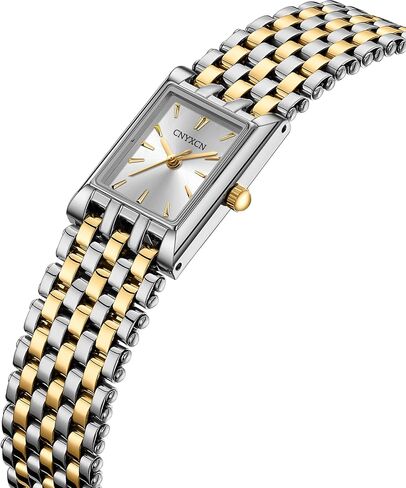 Gold Watches for Women Luxury Fashion Square Ladies Quartz Wrist Watch with Stainless Steel Band,Bracelet Adjustment Tool Included in Kuwait