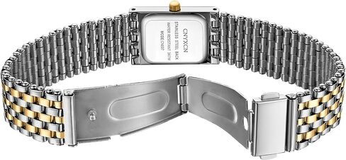 Gold Watches for Women Luxury Fashion Square Ladies Quartz Wrist Watch with Stainless Steel Band,Bracelet Adjustment Tool Included in Kuwait