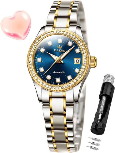 Olevs Womens Automatic Watch Watch Diamond Fashion Luxury Dress in Saudi Arabia