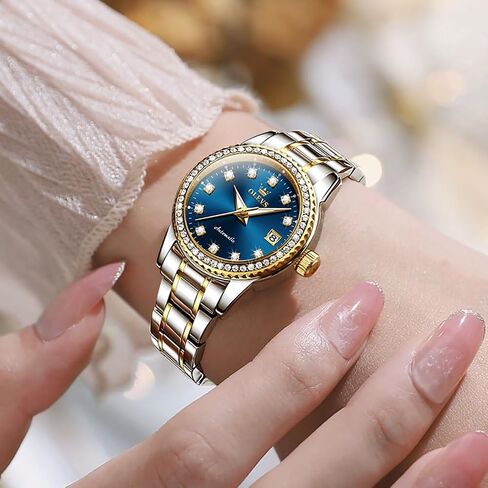 Olevs Womens Automatic Watch Watch Diamond Fashion Luxury Dress in Saudi Arabia