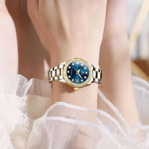 Olevs Womens Automatic Watch Watch Diamond Fashion Luxury Dress in Saudi Arabia