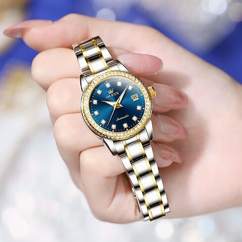 Olevs Womens Automatic Watch Watch Diamond Fashion Luxury Dress in Saudi Arabia
