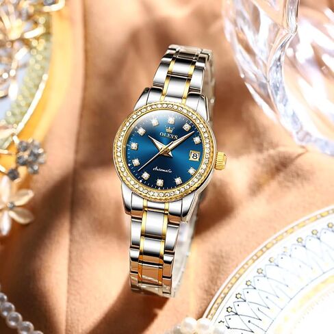 Olevs Womens Automatic Watch Watch Diamond Fashion Luxury Dress in Saudi Arabia