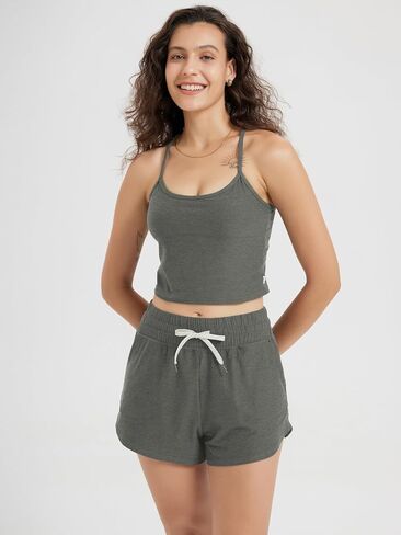 Ododos Women's Slim Racerback الخزان المقطوع-صدرية Stratum Tech Sports ، و Ultra Soft UPF 50+ Cami Top مع حمالة صدر مدمجة in Kuwait