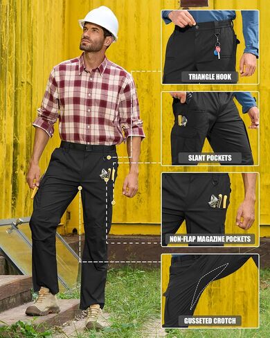 سروال عمل البضائع الرجالي ، سراويل تكتيكية تمتد ، سروال المشي في الخارج مقاوم للماء (بدون حزام) in Kuwait
