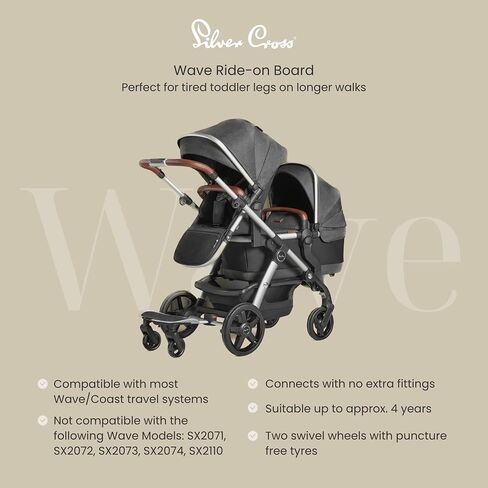 Silver Cross Wave Additional Cup Holder - Universal, Easily Attachable Stroller Cup Holder for Parents - Convenient and Versatile Cup Holder for Drink Containers (Black) in Saudi Arabia