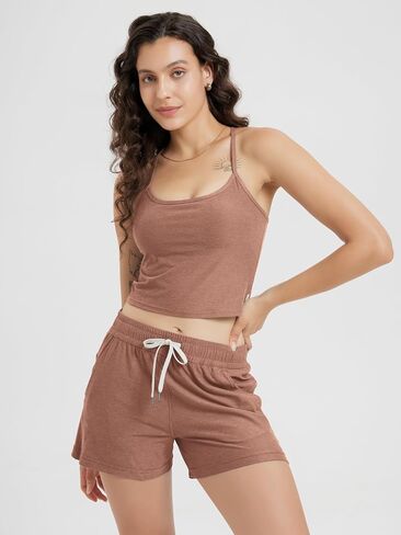 Ododos Women's Slim Racerback الخزان المقطوع-صدرية Stratum Tech Sports ، و Ultra Soft UPF 50+ Cami Top مع حمالة صدر مدمجة in Kuwait