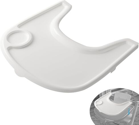غطاء صينية الكرسي العالي متوافق مع كرسي Stokke Tripp Trapp مع حامل أكواب - سطح أملس وشفط قوي - مصنوع من بلاستيك آمن على الأغذية (خالي من مادة BPA BPS BPF الرصاص والفثالات) - شفاف in Kuwait