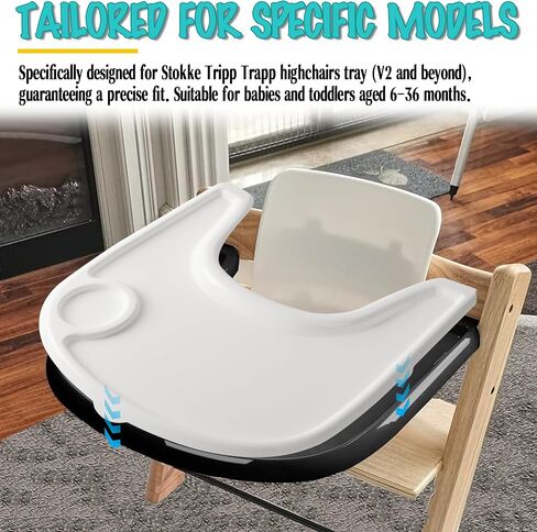 غطاء صينية الكرسي العالي متوافق مع كرسي Stokke Tripp Trapp مع حامل أكواب - سطح أملس وشفط قوي - مصنوع من بلاستيك آمن على الأغذية (خالي من مادة BPA BPS BPF الرصاص والفثالات) - شفاف in Kuwait