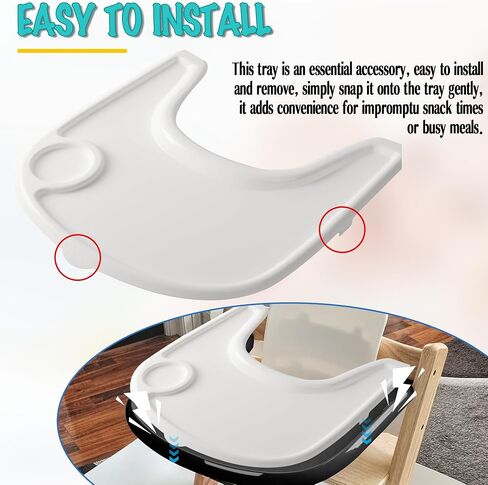 غطاء صينية الكرسي العالي متوافق مع كرسي Stokke Tripp Trapp مع حامل أكواب - سطح أملس وشفط قوي - مصنوع من بلاستيك آمن على الأغذية (خالي من مادة BPA BPS BPF الرصاص والفثالات) - شفاف in Kuwait