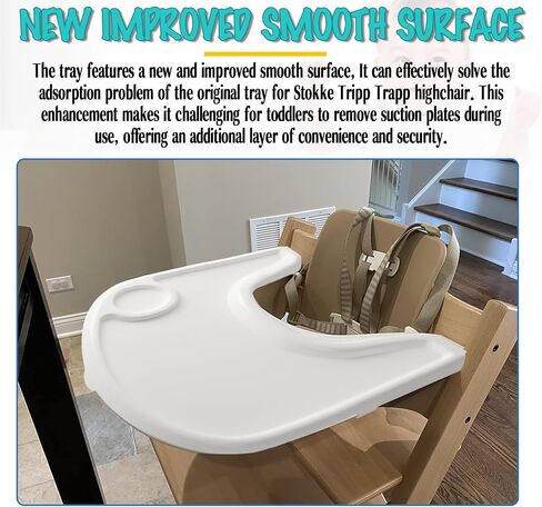 غطاء صينية الكرسي العالي متوافق مع كرسي Stokke Tripp Trapp مع حامل أكواب - سطح أملس وشفط قوي - مصنوع من بلاستيك آمن على الأغذية (خالي من مادة BPA BPS BPF الرصاص والفثالات) - شفاف in Kuwait