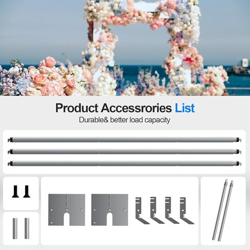 حامل خلفية عالي التحمل مقاس 8.6 × 10 أقدام، مجموعة حامل بثلاثة أنابيب متقاطعة وستارة خلفية، إطار معدني قابل للتعديل، خلفية حامل خلفية لتصوير حفلات الزفاف وديكورات حفلات أعياد الميلاد in Kuwait