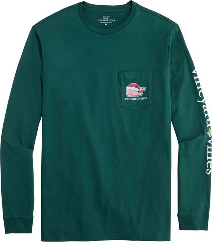 vineyard vines Men's Santa Whale Long-Sleeve Pocket Tee in Kuwait