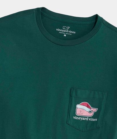 vineyard vines Men's Santa Whale Long-Sleeve Pocket Tee in Kuwait