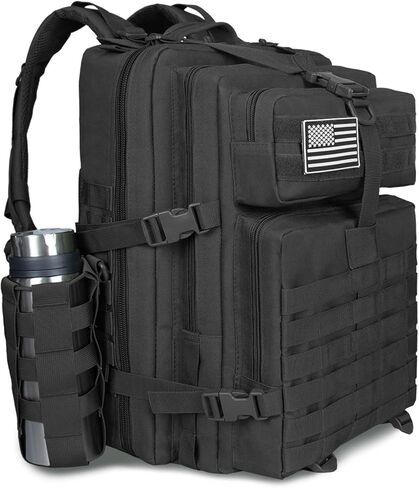 Tactical Backpack 45L Assault Pack Green Army Pack for Men 3 Day Molle Bug Out Bag Outdoor Camping Hiking Daypack Military Assault Large Rucksack without Bottle Holder in Kuwait