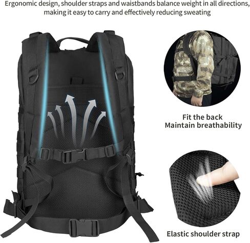 Tactical Backpack 45L Assault Pack Green Army Pack for Men 3 Day Molle Bug Out Bag Outdoor Camping Hiking Daypack Military Assault Large Rucksack without Bottle Holder in Kuwait