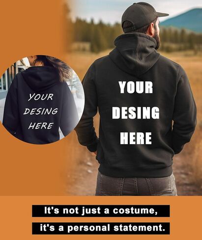 Custom Hoodie for Men Women Personalized Sweatshirt Your Own design DIY print autumn winter Hooded Front/Back in Saudi Arabia