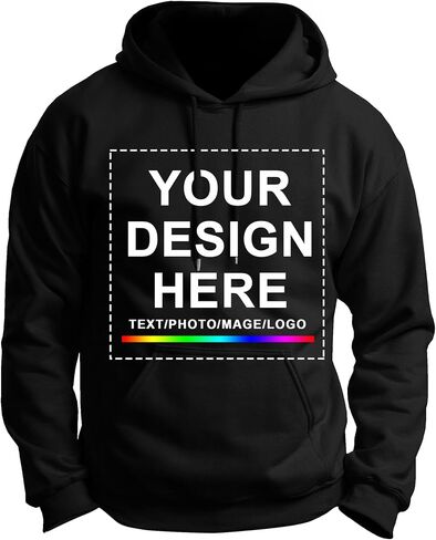 Custom Hoodie for Men Women Personalized Sweatshirt Your Own design DIY print autumn winter Hooded Front/Back in Saudi Arabia