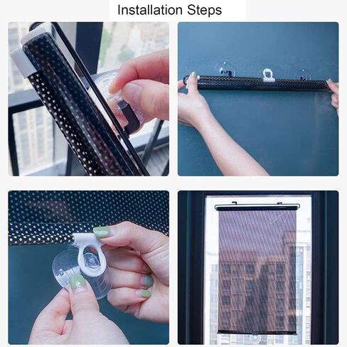 Blackout Blind Shade مع أكواب شفط ، ستارة غطاء نافذة محمولة مؤقتة ، ظلال نافذة أسطوانة الشمس ، واقي من الشمس العازلة للحرارة ، للسيارة ، المكتب ، المطبخ (W 27 × H 49in) in Saudi Arabia
