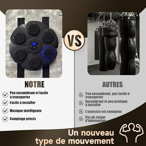 Music Boxing Machine Smart Bluetooth Music Boxing Machine with LED Screen Wall Mounted Musical Boxing Machine with Boxing Gloves Music Boxing Machine for Adults and Kids use in Home or Gym in Kuwait