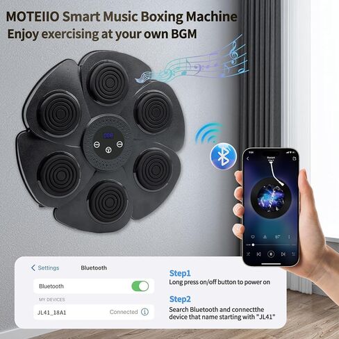 Music Boxing Machine Smart Bluetooth Music Boxing Machine with LED Screen Wall Mounted Musical Boxing Machine with Boxing Gloves Music Boxing Machine for Adults and Kids use in Home or Gym in Kuwait