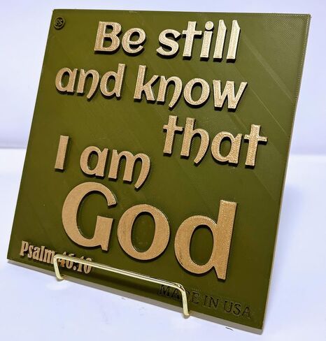 Plaque: BE STILL AND KNOW THAT I AM GOD Decorative wall plaques, Christian plaques in English, friendship plaques, gift or memories plaques, Handmade in USA in Saudi Arabia