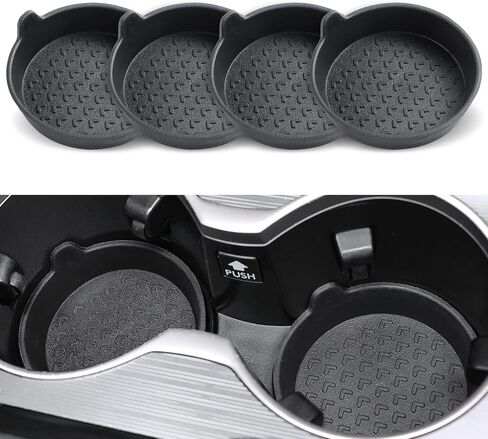 SINGARO Car Cup Holder, 4-Pack Silicone Car Coasters, Universal Non-Slip Recessed Car Interior Accessories (Arrow Black) in Saudi Arabia