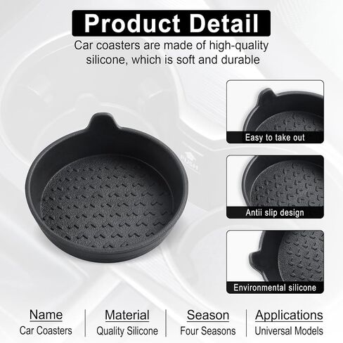 SINGARO Car Cup Holder, 4-Pack Silicone Car Coasters, Universal Non-Slip Recessed Car Interior Accessories (Arrow Black) in Saudi Arabia