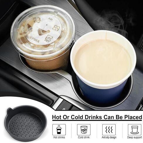 SINGARO Car Cup Holder, 4-Pack Silicone Car Coasters, Universal Non-Slip Recessed Car Interior Accessories (Arrow Black) in Saudi Arabia