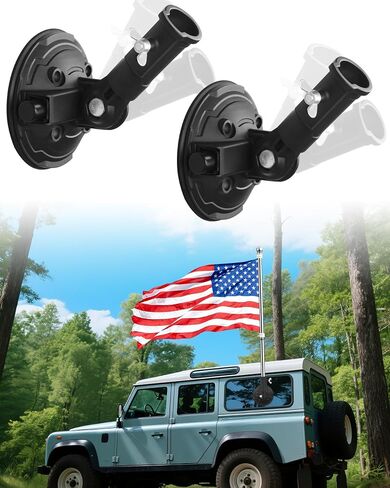 Suction Cup Flag Holder for Car, RV Flag Pole Mount Angle-Adjustable Heavy Duty Metal Flag Holder for RV, Truck, Camper, Car, Boats(1 Pack) in Saudi Arabia